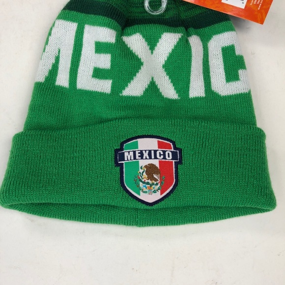 Icon Sports Mexico Flag Knit Youth Green Beanie - Picture 3 of 5